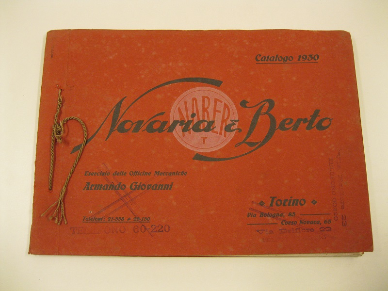 Novaria & Berto. Torino. Catalogo generale 1930.  (Trasmissioni)